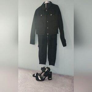 Matching Black on Black Outfit